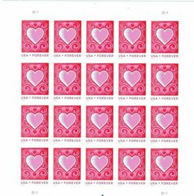 img 1 attached to Celebrate Love with Cut Paper Hearts! Get the Full Sheet of 20 Scott 4847 Forever Stamps