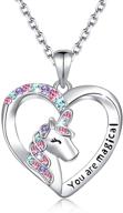 sparkle with ungent them magical unicorn necklace for girls - crystal heart pendant for enchanting unicorn jewelry gifts; perfect for daughter, granddaughter, niece | ideal for birthdays and christmas! logo