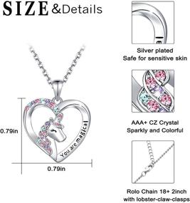 img 2 attached to Sparkle with UNGENT THEM Magical Unicorn Necklace for Girls - Crystal Heart Pendant for Enchanting Unicorn Jewelry Gifts; Perfect for Daughter, Granddaughter, Niece | Ideal for Birthdays and Christmas!