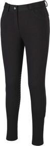 img 1 attached to 👖 HR Farm Ladies Middle Rise Knee Patch Silicone Knit Breeches: Ultimate Comfort for Women Riders