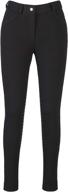 👖 hr farm ladies middle rise knee patch silicone knit breeches: ultimate comfort for women riders logo