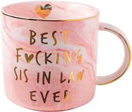 🎁 vilight best sister-in-law mug - pink marble ceramic coffee cup 11.5 oz - funny gifts for every occasion logo