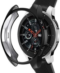 img 4 attached to 📱 NaHai ТПУ Слим Покрытый Чехол для Samsung Galaxy Watch 46mm - Ударопрочный Корпус, Всесторонняя Защита - Черный