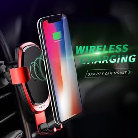 img 3 attached to Convenient and Efficient: ROCK Wireless Quick Charging Gravity Car Mount with Auto-Clamp Air Vent Holder for Galaxy Note 8/S9 Plus/S8/S8+, iPhone 8/8 Plus, iPhone X