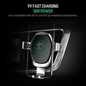 img 1 attached to Convenient and Efficient: ROCK Wireless Quick Charging Gravity Car Mount with Auto-Clamp Air Vent Holder for Galaxy Note 8/S9 Plus/S8/S8+, iPhone 8/8 Plus, iPhone X