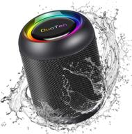 duoten ipx7 waterproof shower speaker: bluetooth wireless speaker with 10w loud sound, 1000mah battery, 15h playtime, led display, tws & hands-free functionality - perfect for bathroom, climbing, hiking, biking, beach use (large) logo