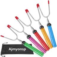 🔥 ajmyonsp marshmallow roasting sticks 34inch - smores and hot dog skewers for fire pit and campfire camping - extendable, rotating, 5-pack logo