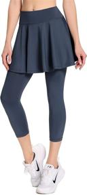 img 4 attached to 🏃 Versatile Women's Tennis Skirt: Leggings and Pockets Included! Ideal for Running, Workouts, and Sports