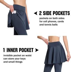 img 2 attached to 🏃 Versatile Women's Tennis Skirt: Leggings and Pockets Included! Ideal for Running, Workouts, and Sports