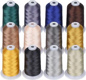 img 4 attached to 🧵 Simthread 12 Brother Colors - Huge Spool 5000M Polyester Embroidery Machine Thread for Commercial and Domestic Embroidery Machines - Assorted Color 2