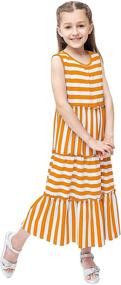 img 1 attached to 👗 Stylish Sleeveless Summer Striped Sundresses for Girls: KYMIDY Clothing and Dresses