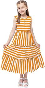 img 2 attached to 👗 Stylish Sleeveless Summer Striped Sundresses for Girls: KYMIDY Clothing and Dresses