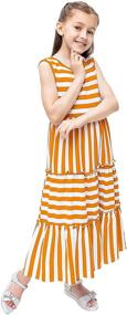 img 3 attached to 👗 Stylish Sleeveless Summer Striped Sundresses for Girls: KYMIDY Clothing and Dresses