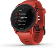 get in shape with garmin forerunner 745: gps running watch, advanced training stats, on-device workouts, and essential smartwatch features in red logo