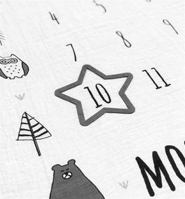 img 3 attached to 🌿 Organic Muslin Cotton SWOOFE Monthly Milestone Blanket for Baby Boy & Girl with Woodland Nursery Decor Bear Fox Owl Design – Unisex Baby Gift, Includes Month Star Marker
