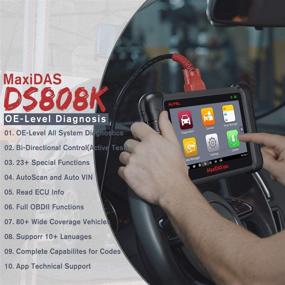 img 3 attached to 🚗 Автомобильный сканер Autel DS808K - Набор MaxiDAS DS808 Vehicle Diagnostic and Maintenance Tablet [Сравним с MaxiSys MS906], Двустороннее управление, 30+ услуг, Сброс масла/ EPB/ ABS Bleed/ SRS/ SAS/ DPF.