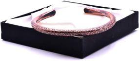 img 1 attached to 🔨 Original Handmade Viking Style Copper Bracelet with Traditional Chased Round Band Design and Tapered Ends – Non Magnetic and Customizable in Any Size