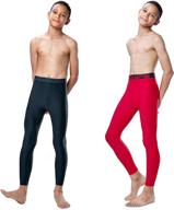 🧥 devops youth & boys thermal compression baselayer sport tights fleece lined pants - 2 pack: ultimate performance and comfort! logo