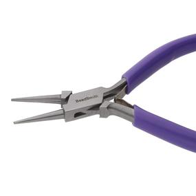 img 4 attached to 🔮 Super-fine Purple Handle Round Nose Pliers with Spring - Precision Crafting Tool