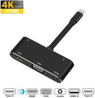 адаптер rocketek usb c to hdmi vga с 4k, usb 3.0, audio - совместим с samsung s9/s8/note 9/8, macbook, nintendo switch логотип