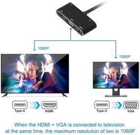 img 1 attached to Адаптер Rocketek USB C to HDMI VGA с 4K, USB 3.0, Audio - совместим с Samsung S9/S8/Note 9/8, MacBook, Nintendo Switch