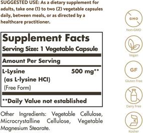 img 3 attached to 🌞 Solgar L-Lysine 500 mg - Promotes Skin & Lips Integrity - Collagen Support - Enhanced Absorption - Non-GMO, Vegan, Gluten Free - 250 Servings