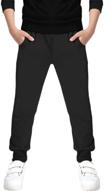 little boys' cotton active sports jogger clothing and pants logo