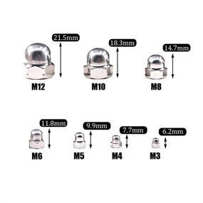 img 3 attached to 🔩 QLOUNI Stainless Steel Acorn Cap Nuts – Assortment Kit [140 Pcs] M3 M4 M5 M6 M8 M10 M12 Hex Dome Caps