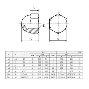 img 2 attached to 🔩 QLOUNI Stainless Steel Acorn Cap Nuts – Assortment Kit [140 Pcs] M3 M4 M5 M6 M8 M10 M12 Hex Dome Caps