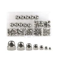 🔩 qlouni stainless steel acorn cap nuts – assortment kit [140 pcs] m3 m4 m5 m6 m8 m10 m12 hex dome caps логотип