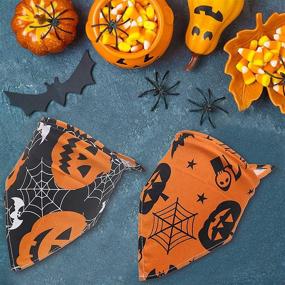 img 2 attached to 🎃 VIPITH Halloween Dog Bandana Set: 2 Pack Triangle Washable and Adjustable Kerchief Scarf Bibs for Pumpkin Bats Spider Dogs Cats Pets