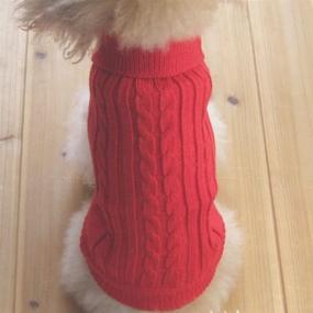 img 3 attached to 🐶 Tangpan Turtleneck Straw-Rope Dog Sweater: Timeless and Stylish Pet Apparel