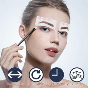 img 3 attached to 👁️ 12-Pack Eyebrow Stencil Shaper Kit - Reusable Template for Quick 3-Minute Makeup, Ideal for Beginners and Professionals