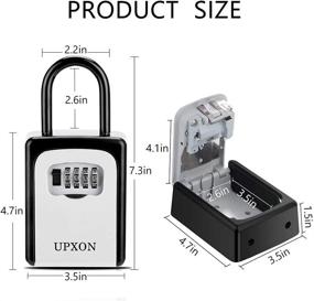 img 3 attached to 🔑 UPXON Large Capacity Key Lock Box with Resettable Code - Waterproof Wall Mount Key Storage Box for Home, Hotels, Airbnb and Schools - 1 Pack
