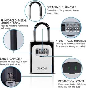 img 2 attached to 🔑 UPXON Large Capacity Key Lock Box with Resettable Code - Waterproof Wall Mount Key Storage Box for Home, Hotels, Airbnb and Schools - 1 Pack