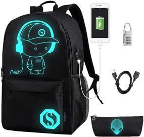 img 4 attached to 🎒 FLYMEI Luminous Backpack with Charging and Anti-Theft Features