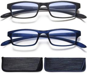 img 4 attached to EYEURL 1.25xx Reading Glasses Neck Hanging - Blue Light Blocking Glasses for Men and Women - 2 Pairs Bundle