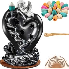 img 4 attached to 🏹 Incense Holder Set: Cupid Backflow Waterfall Burner with 100 Cones, 30 Sticks, Tweezers - Perfect for Home Decor, Yoga, Aromatherapy