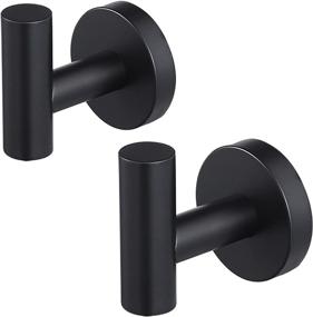 img 4 attached to 🧺 KES Black Towel Hook: Stylish Bathroom Robe Hook with SUS304 Stainless Steel, 2 Pack