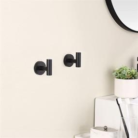 img 2 attached to 🧺 KES Black Towel Hook: Stylish Bathroom Robe Hook with SUS304 Stainless Steel, 2 Pack