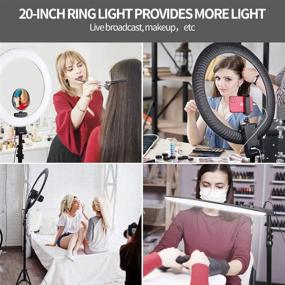img 2 attached to FOSITAN 20 inch Ring Light [New Version], 3200-5600K Bi-Color, Dimmable LED Ring Light with Upgraded Stand, USB Charging Port, Mirror for YouTube, Blog, Portrait Makeup Video Shooting