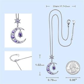 img 2 attached to 🌙 Silver Tone Crescent Moon Pendant Necklace with Cubic Zirconia for Women and Girls - Suitable for Birthday, Anniversary, Graduation - CODILO Moon Necklace