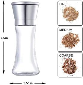 img 3 attached to Aokeleilei Salt and Pepper Grinder Set - Premium Coarseness Adjustable Peppers Mill Grinders - Refillable Salt Shakers - Tall Size: 7.5' x 2.51'