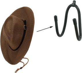 img 1 attached to 🤠 Adjustable Cowboy Hat Rack Holder for Wall - 2 Pack, Wall Mount Baseball Cap Organizer & Hanger - Kesywale