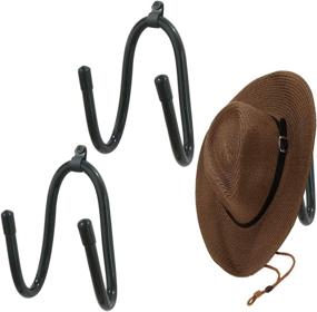 img 4 attached to 🤠 Adjustable Cowboy Hat Rack Holder for Wall - 2 Pack, Wall Mount Baseball Cap Organizer & Hanger - Kesywale