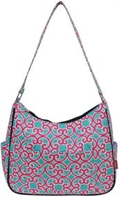 img 4 attached to Ngil Quilted Cotton Shoulder Turquoise Women's Handbags & Wallets in Hobo Bags