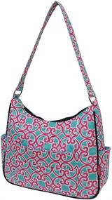 img 3 attached to Ngil Quilted Cotton Shoulder Turquoise Women's Handbags & Wallets in Hobo Bags