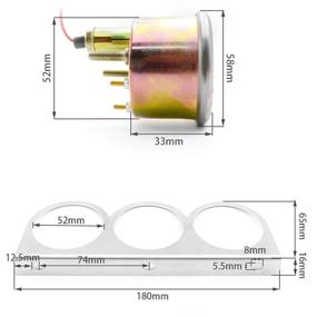 img 1 attached to KYMY Triple Gauge Kit: Chrome Oil Pressure, Voltage, and Water Temperature - A Comprehensive 3-in-1 Car Triple Meter Auto Gauge Set