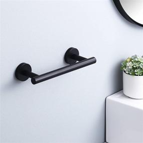 img 2 attached to KES Hand Towel Holder: 9-Inch Matt Black Bathroom & Kitchen Towel Bar - No Drill Stainless Steel Holder (Model A2000S23DG-BK)