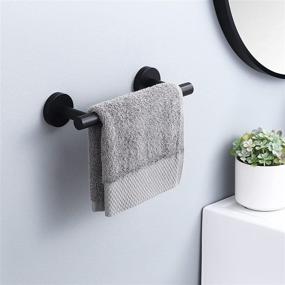 img 1 attached to KES Hand Towel Holder: 9-Inch Matt Black Bathroom & Kitchen Towel Bar - No Drill Stainless Steel Holder (Model A2000S23DG-BK)